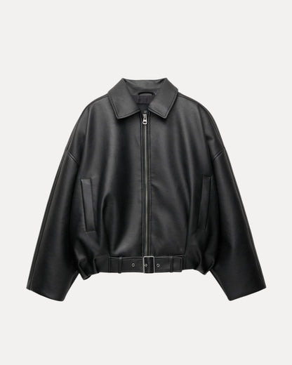 Belted Leather Jacket