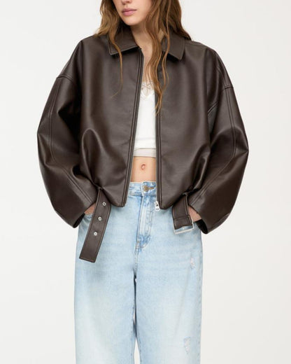 Belted Leather Jacket