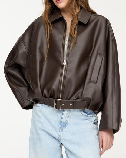 Belted Leather Jacket