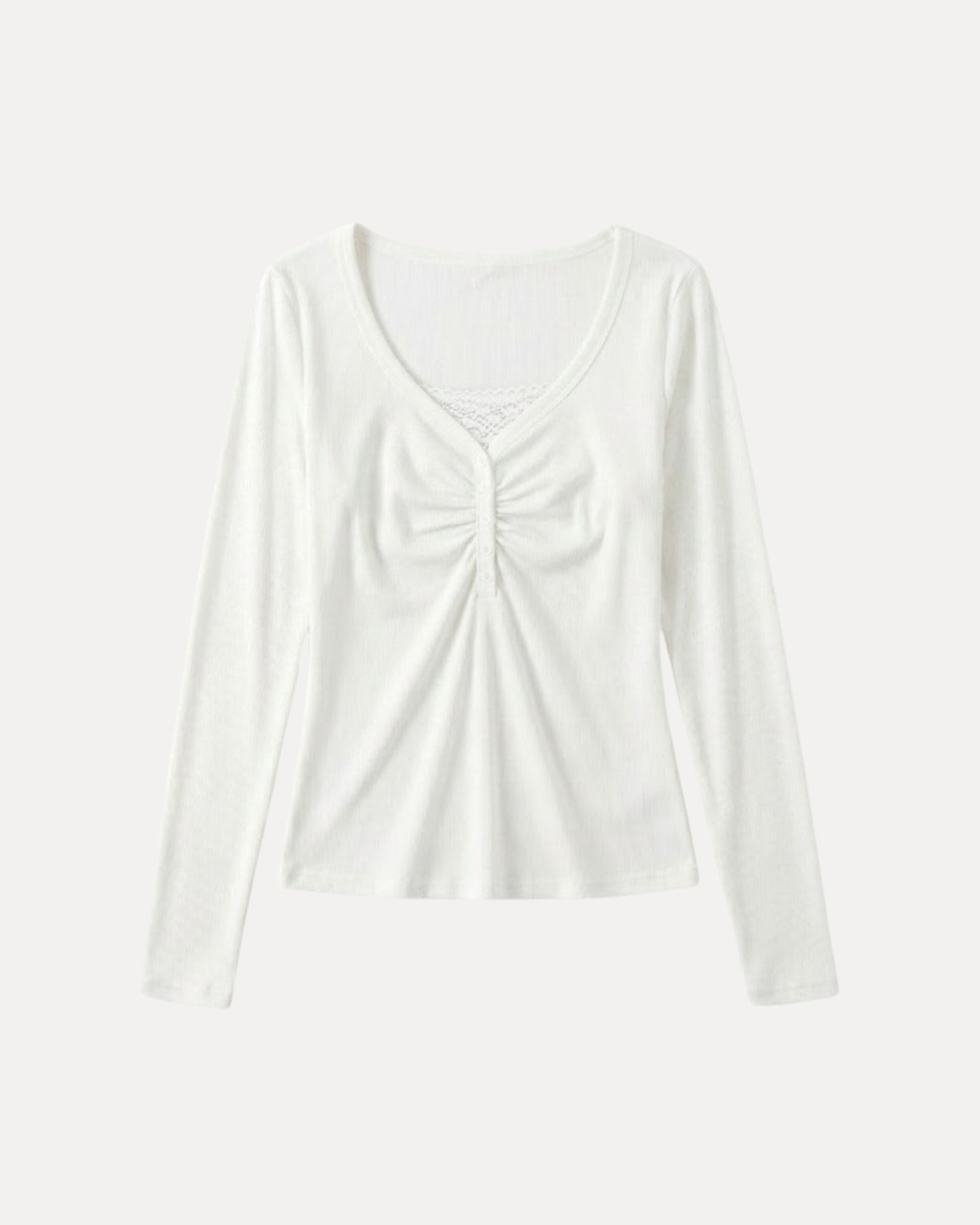 Ruched Henley Top