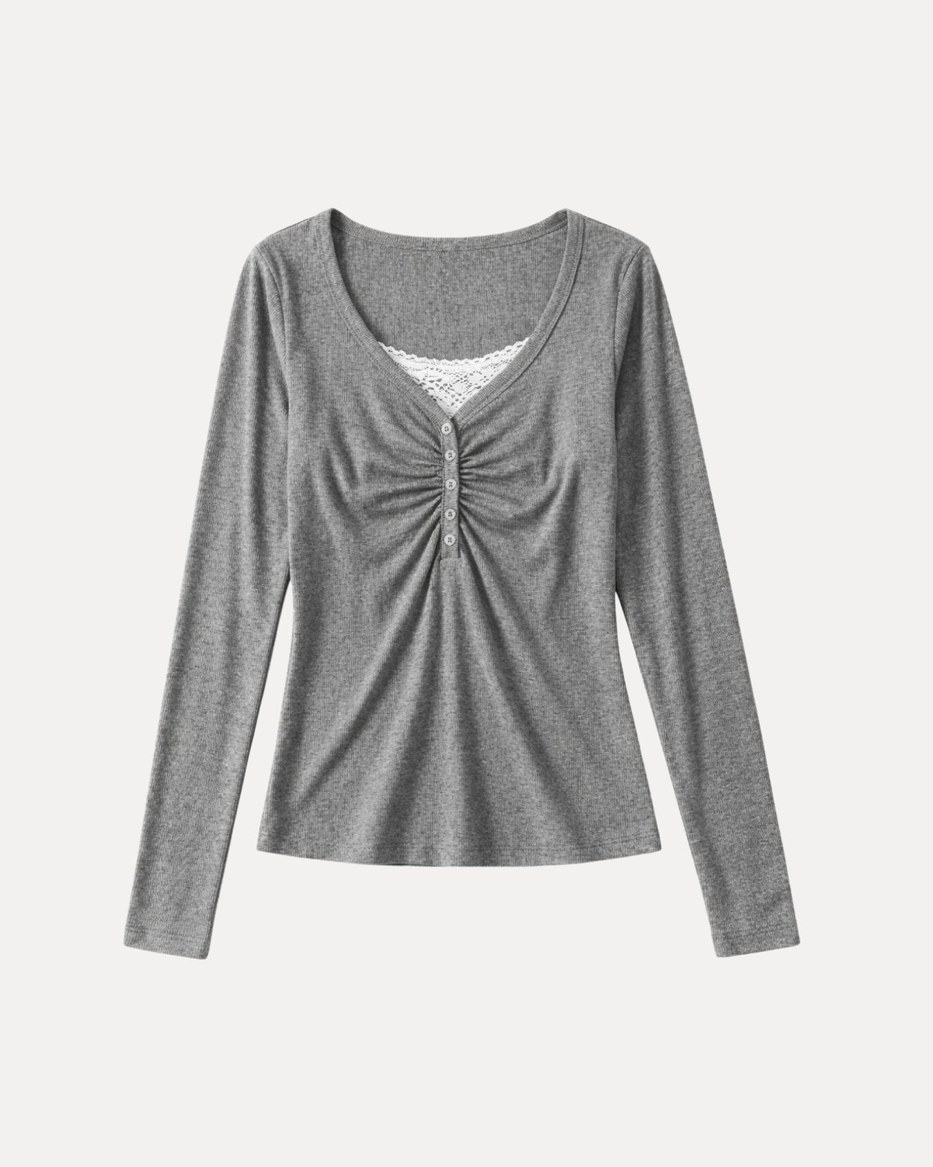Ruched Henley Top