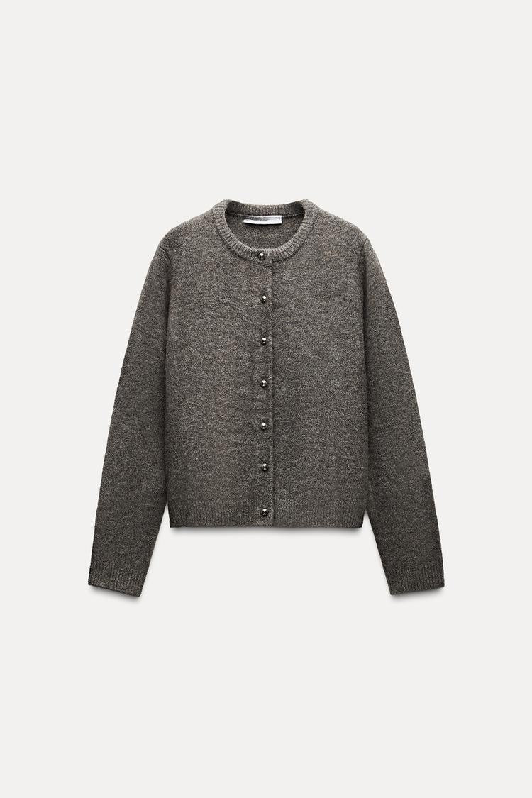 Metal Button Knit Cardigan