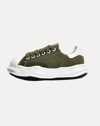Wave Sole Canvas Sneaker – Olive