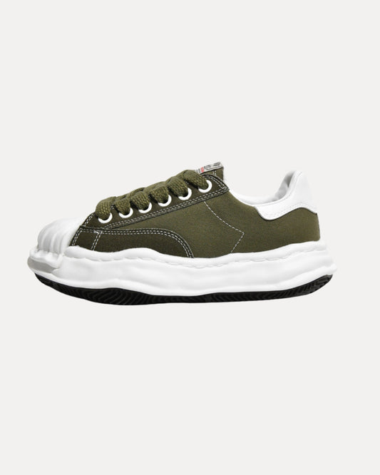 Wave Sole Canvas Sneaker – Olive