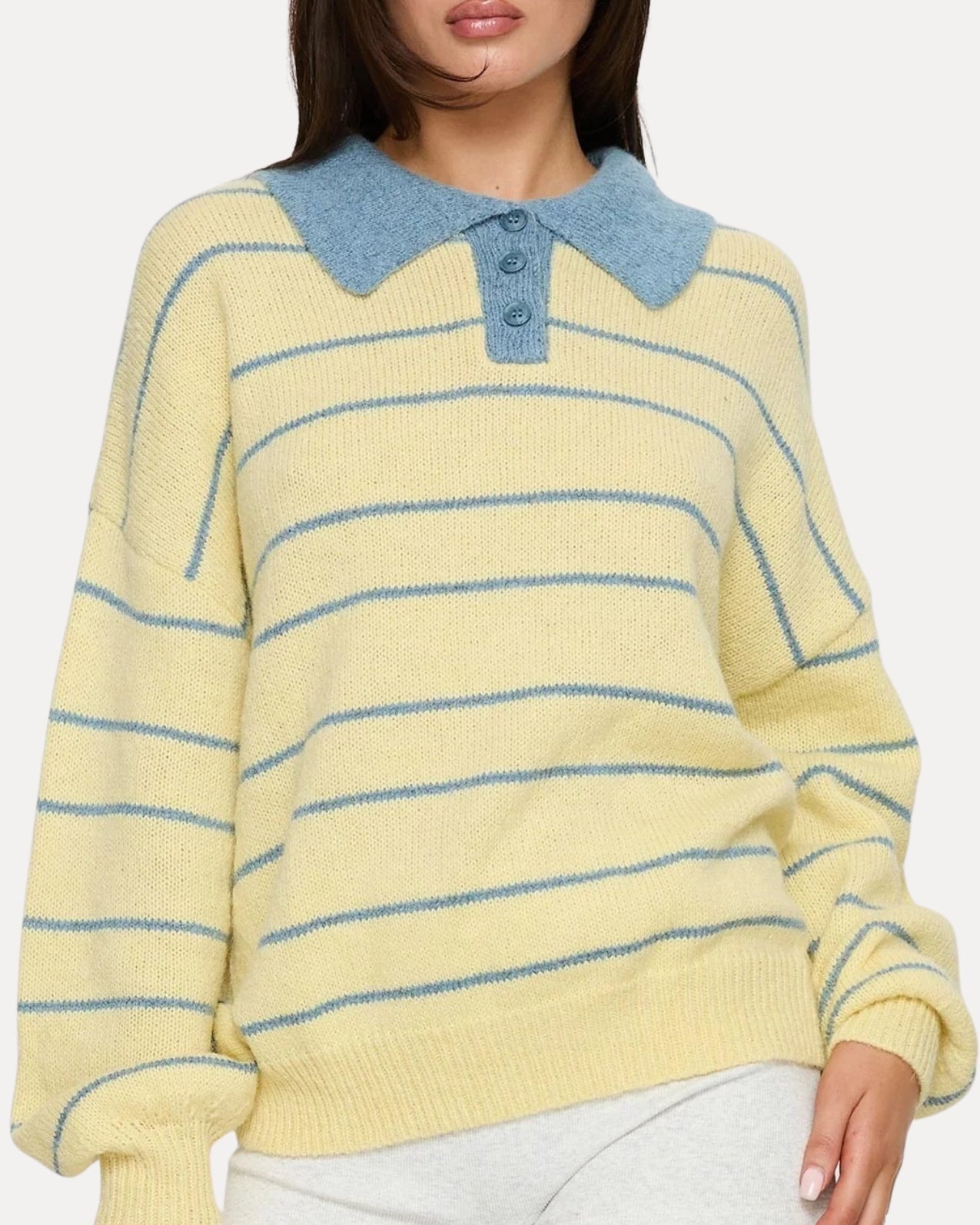 Lemon Polo Knit Sweater
