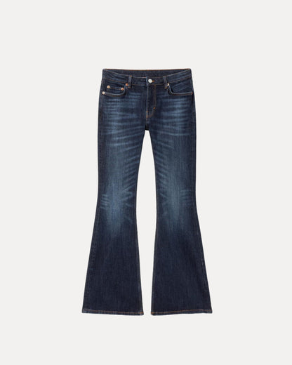 Low-rise slim flared jeans