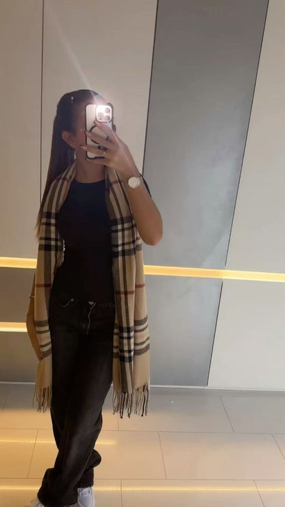Checkered Cashmere Scarf