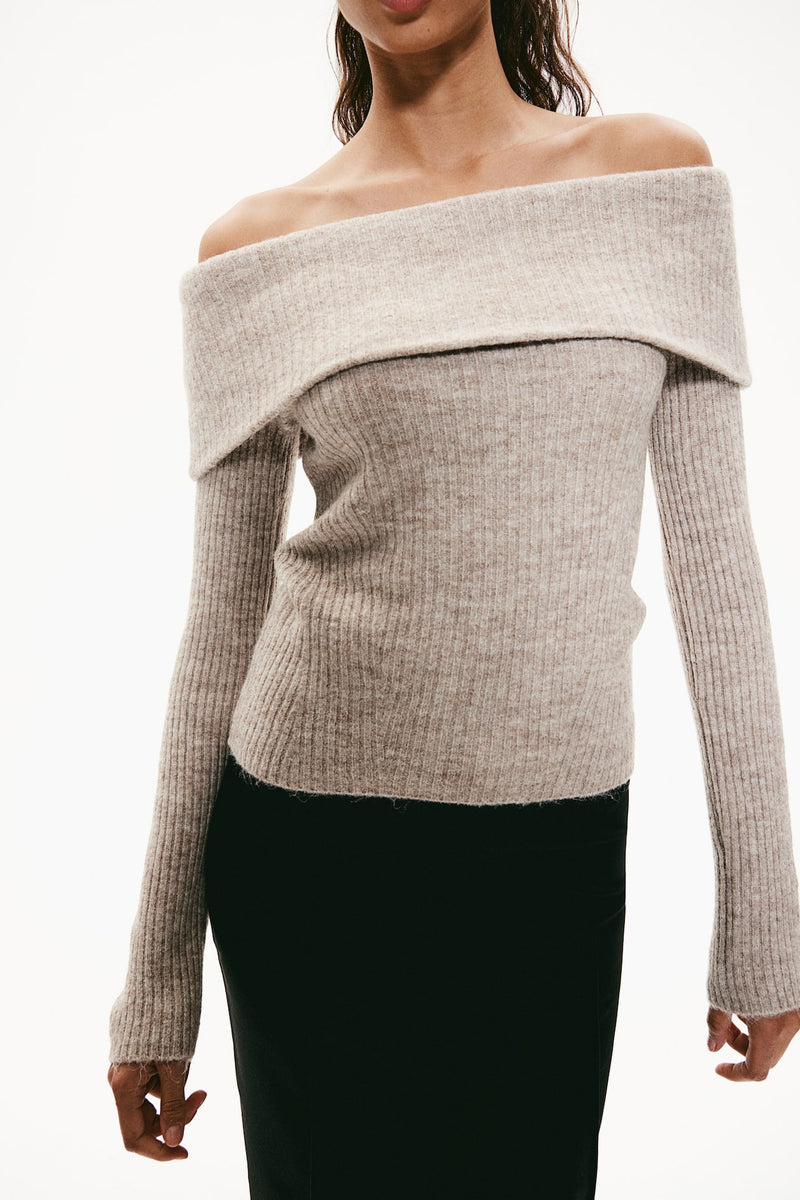 Off-the-shoulder sweater