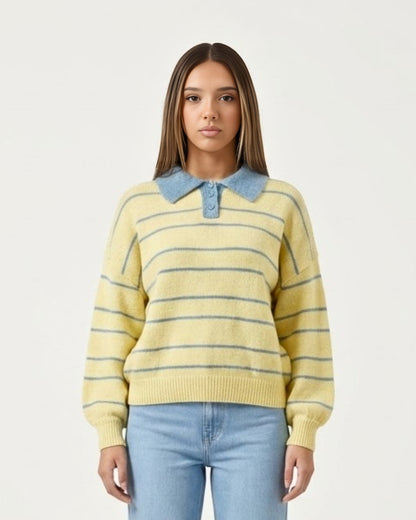 Lemon Polo Knit Sweater